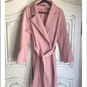 Soft pink long coat jacket plus size 1x gorgeous. 100%polyester.